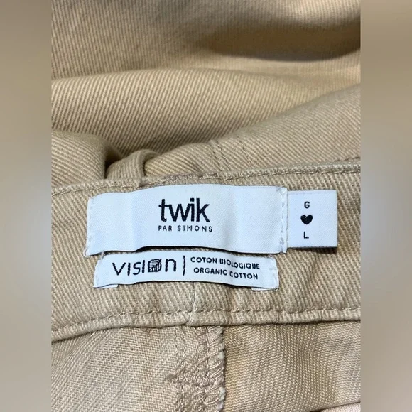 Twik Beige Cropped Carpenter Pants - Picture 7 of 9